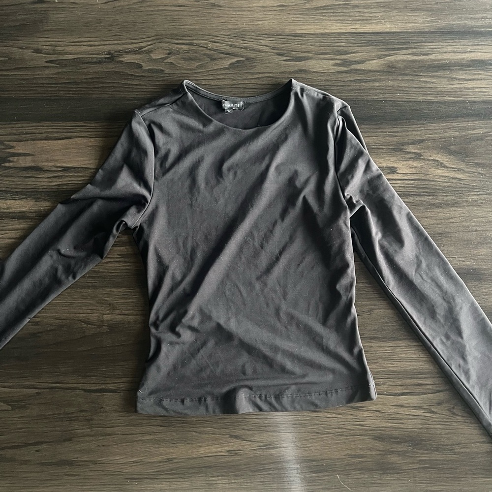 Dynamite Black Sculpt Long Sleeve Women's Top
